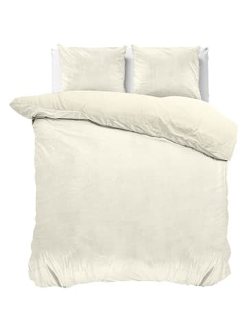 Sleeptime Bettwäsche-Set "Velvet Uni" in Creme