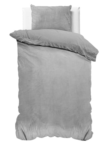 Sleeptime Bettwäsche-Set "Velvet Uni" in Grau