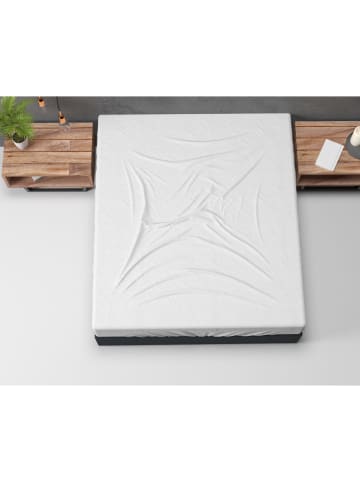 Sleeptime Flanelowe prześcieradło w kolorze białym na gumce