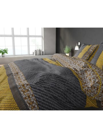 Sleeptime Bettwäsche-Set "Altor Goud" in Grau/ Gelb