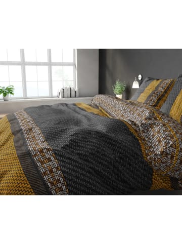 Sleeptime Bettwäsche-Set "Altor Goud" in Grau/ Gelb