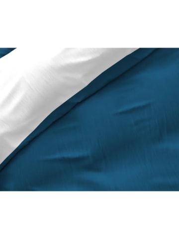 Sleeptime Mikrofaser-Bettwäsche-Set "Twin Face" in Dunkelblau/ Weiß