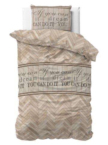 Sleeptime Komplet pościeli "Visgraat" w kolorze beżowo-kremowym