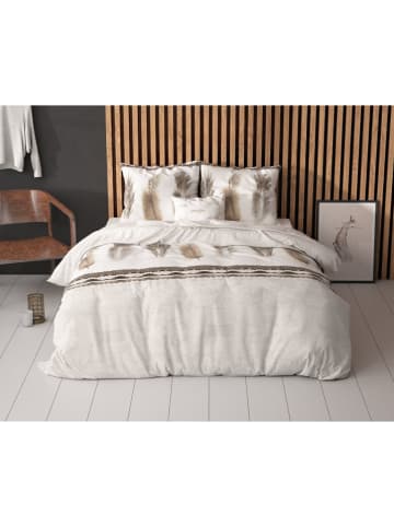 Sleeptime Bettwäsche-Set "Feathers" in Grau/ Weiß