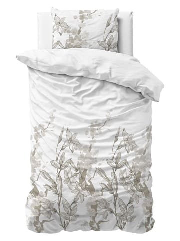 Sleeptime Bettwäsche-Set "Flynn" in Weiß/ Beige