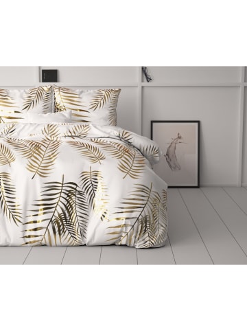 Sleeptime Microvezel beddengoedset "Glamour Leaves" wit/goudkleurig