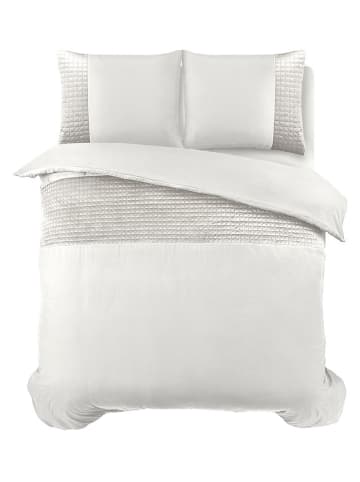 Sleeptime Komplet pościeli "Velvet Tape" w kolorze białym z mikrowłókna