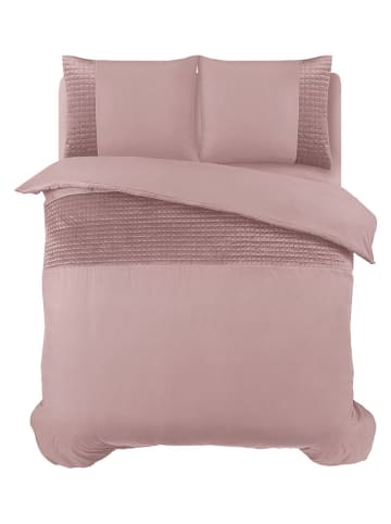 Sleeptime Microvezel beddengoedset "Velvet Band" lichtroze