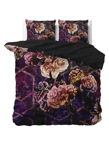 Sleeptime Microvezel beddengoedset "Marise" zwart/paars/lichtroze