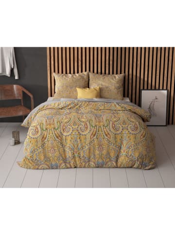 Sleeptime Microvezel beddengoedset "Emeline" goudkleurig/grijs