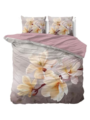 Sleeptime Komplet pościeli w kolorze kremowo-jasnoróżowo-szarym z mikrowłókna