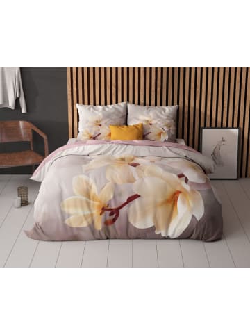 Sleeptime Microvezel beddengoedset "Isaline" crème/lichtroze/grijs