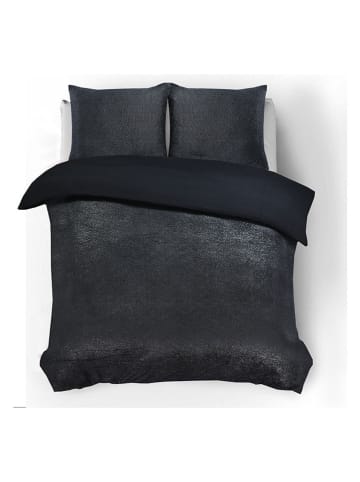 Sleeptime Flanell-Bettwäsche-Set "Glamour" in Schwarz