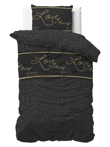 Sleeptime Microvezel beddengoedset "Dark Sleep" zwart/goudkleurig