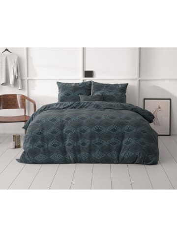 Sleeptime Mikrofaser-Bettwäsche-Set "Wavey" in Dunkelblau