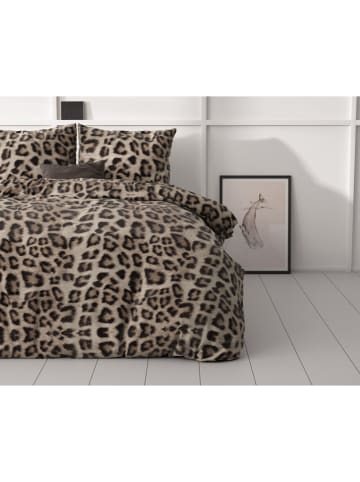 Sleeptime Komplet pościeli w kolorze beżowo-czarno-brązowym z mikrowłókna