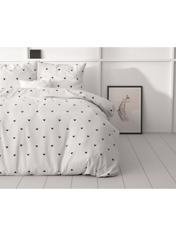 Sleeptime Komplet pościeli "Love On Love" w kolorze biało-czarnym z mikrowłókna