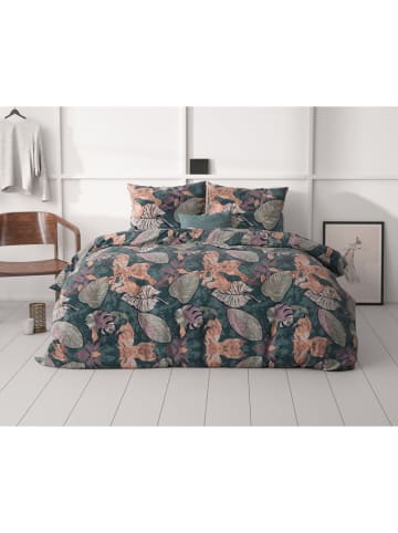 Sleeptime Mikrofaser-Bettwäsche-Set "Tushy" in Grün/ Rosa