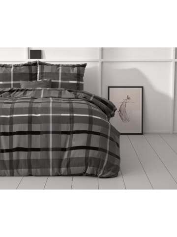 Sleeptime Microvezel beddengoedset "Vintage Check" antraciet/wit