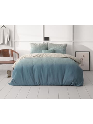Sleeptime Mikrofaser-Bettwäsche-Set "Gradient Trend" in Blau/ Creme