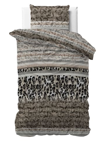 Sleeptime Microvezel beddengoedset "Tiger Leopard" bruin/zwart/crème