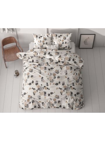 Sleeptime Mikrofaser-Bettwäsche-Set "Spotty" in Weiß/ Beige