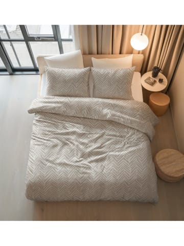 Sleeptime Bettwäsche-Set "Ethnic" in Beige/ Weiß