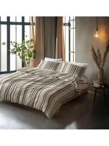 Sleeptime Beddengoedset  "Linear Linen" beige/grijs