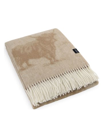 Native Home Wollen deken ''Highland Cow'' beige