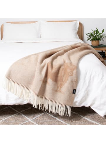 Native Home Wollen deken ''Highland Cow'' beige