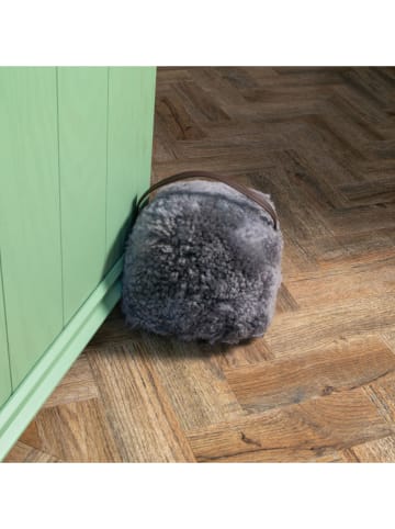 Native Home Stoper w kolorze szarym z wełny owczej do drzwi - Ø 15 cm