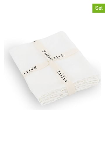 Native Home Serwetki (4 szt.) w kolorze białym - 45 x 45 cm