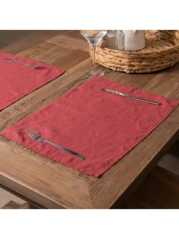 Native Home 4-delige set: placemats rood - (L)35 x (B)45 cm