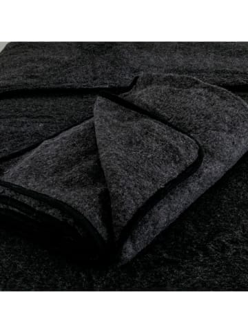Native Home Wełniany koc w kolorze czarnym