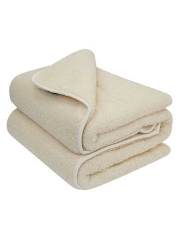 Native Home Wełniany koc w kolorze kremowym