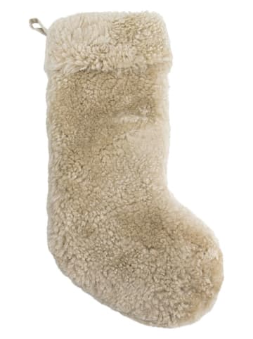 Native Home Skarpeta bożonarodzeniowa w kolorze beżowym z wełny owczej - 50 x 21 cm