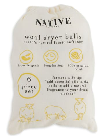 Native Home 6er-Set: Woll-Trocknerbälle