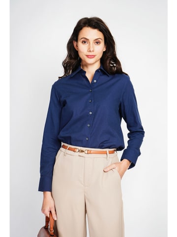 ASSUILI Leinen-Hemd in Dunkelblau