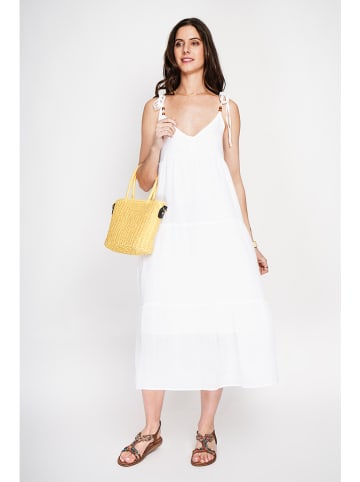 ASSUILI Leinen-Kleid in Weiß