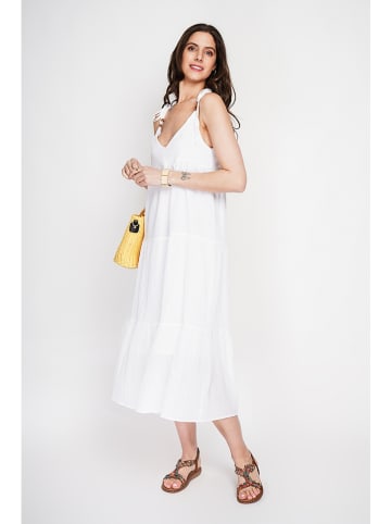 ASSUILI Leinen-Kleid in Weiß