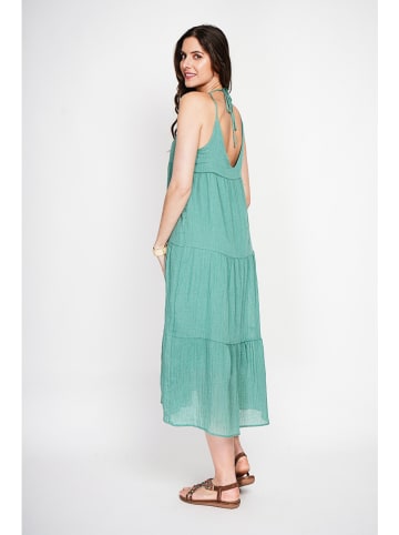 ASSUILI Leinen-Kleid in Türkis