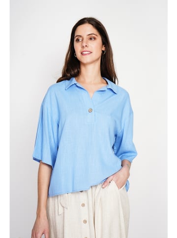 ASSUILI Linnen blouse lichtblauw