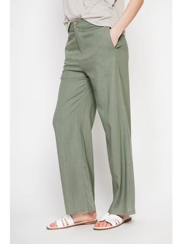ASSUILI Leinen-Hose in Khaki