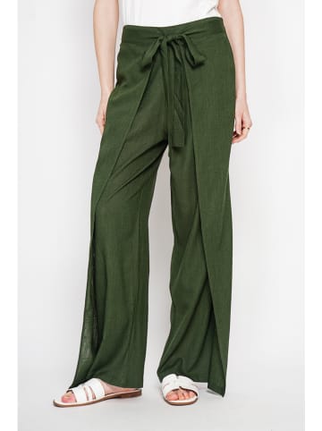 ASSUILI Linnen broek groen