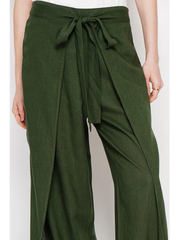 ASSUILI Linnen broek groen