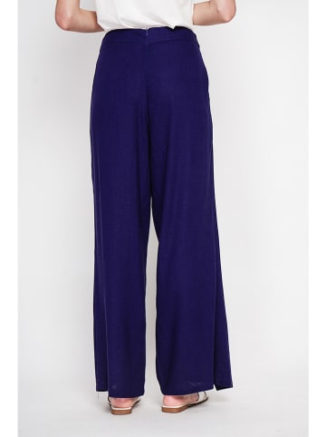ASSUILI Linnen broek donkerblauw