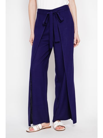 ASSUILI Leinen-Hose in Dunkelblau