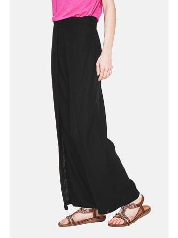 ASSUILI Lniane spodnie w kolorze czarnym