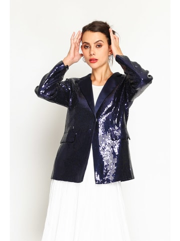 ASSUILI Paillettenblazer donkerblauw