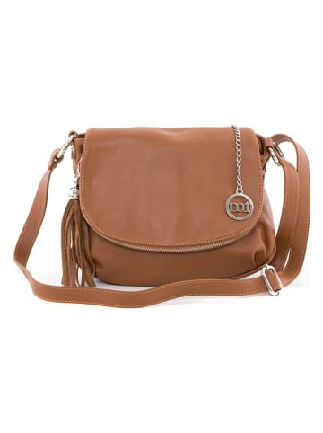 Mia Tomazzi Leren schoudertas "Bausan" lichtbruin - (B)27 x (H)20 x (D)5 cm